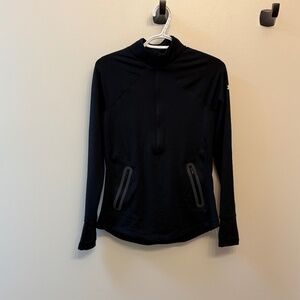 Under Armour Black ColdGear Reactor Pull Over Half-Zip (Waffle Print)
